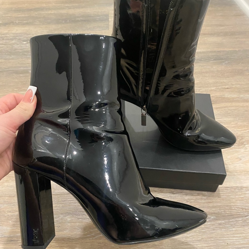 YSL Patent Leather Ankle Boots